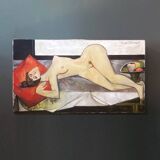 Large painting "forbidden fruits" signed