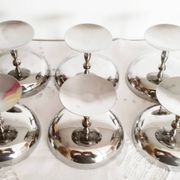 Set of 6 vintage ice cream cups on foot, in 18/10 stainless steel (ref 18)