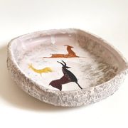 Vide poche en céramique motifs rupestres années 60