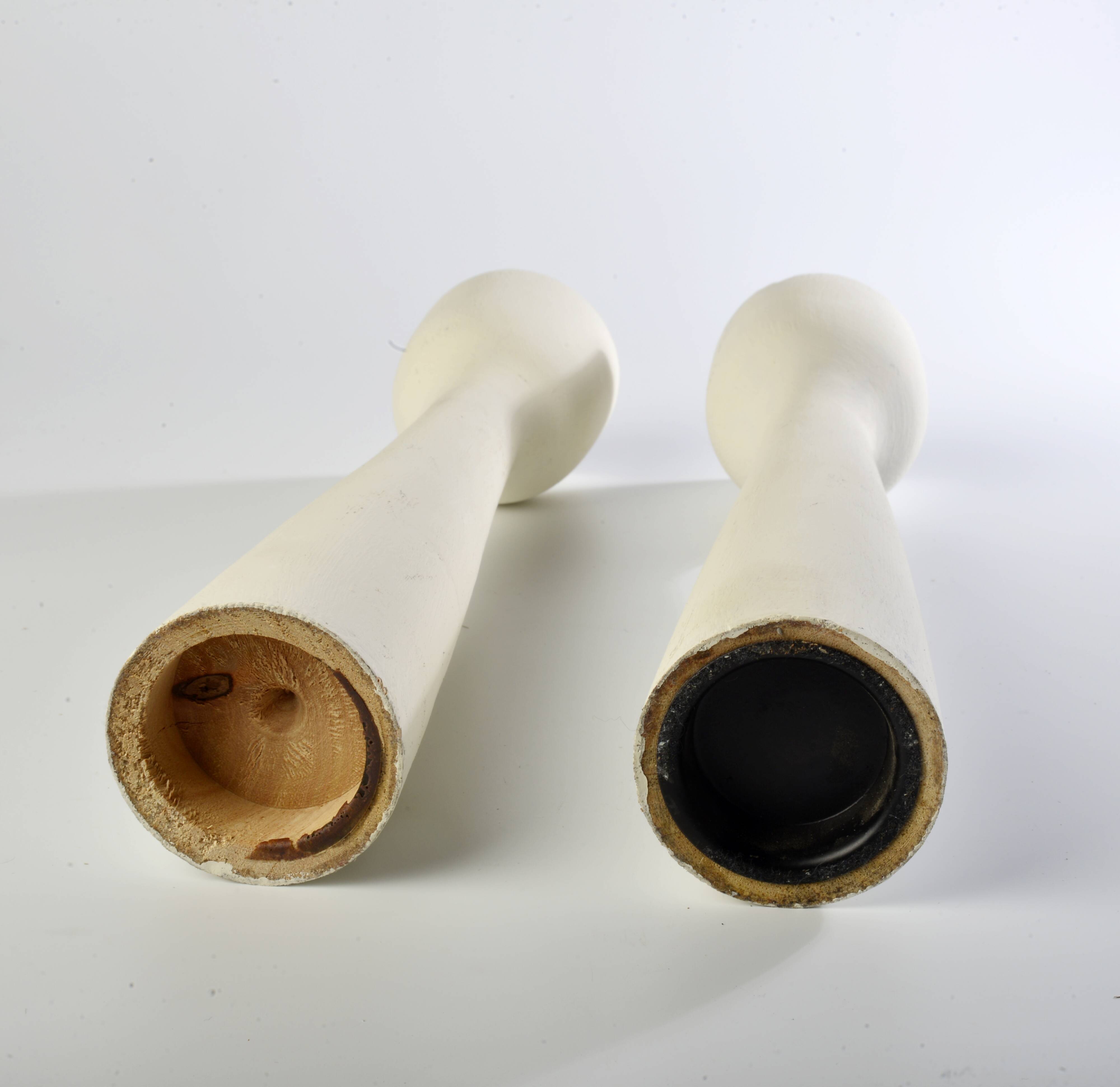 Pair of Scandinavian wood candle holders