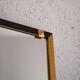 Vintage rectangular mirror with gold and black metal frame