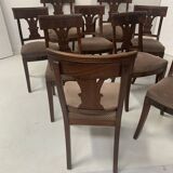 Suite de sept chaises en acajou massif XIX siècle