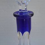 Pair of cobalt blue crystal decanters