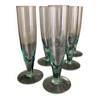 Glass champagne flutes