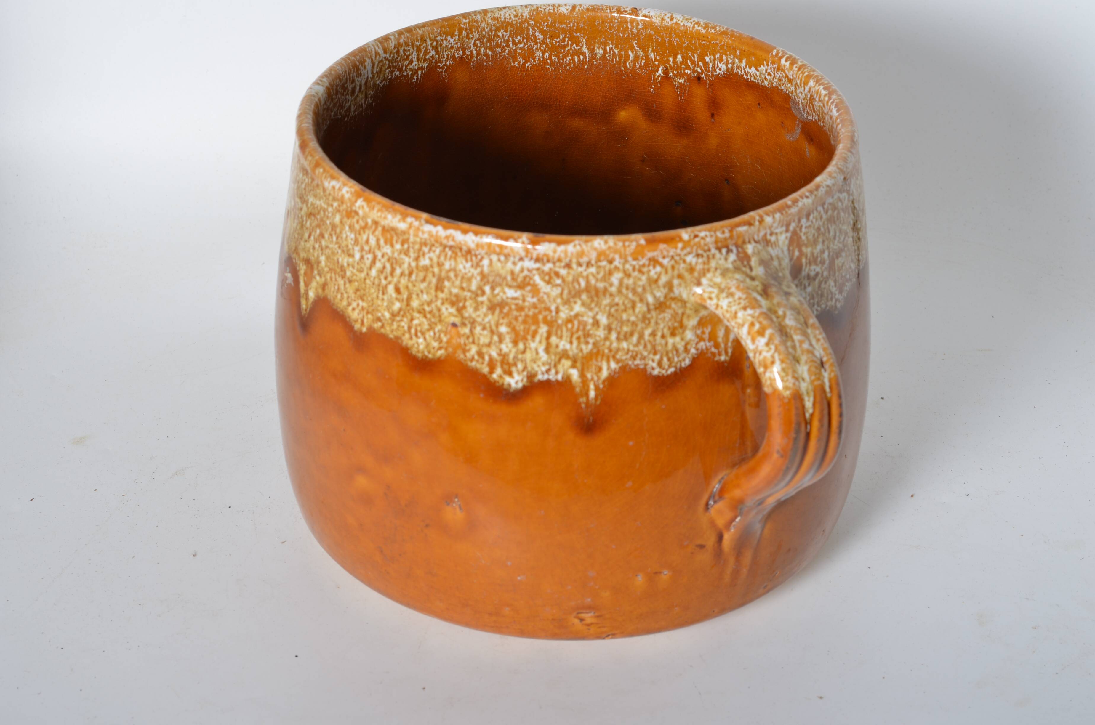 Glazed terracotta flowerpot
