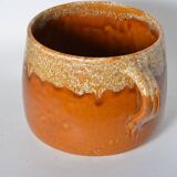 Glazed terracotta flowerpot