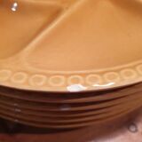Set of 6 round plates with Gien France compartments