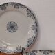 6 Flat plates in blue/green iron clay model “Mignon”, H & Cie Sarreguemines