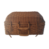 Vintage rattan suitcase