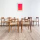 Chaises danoises en teck Mid-Century par Niels O. Møller # 77 & 57 Set de 8