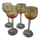 4 antique crystal stem glasses