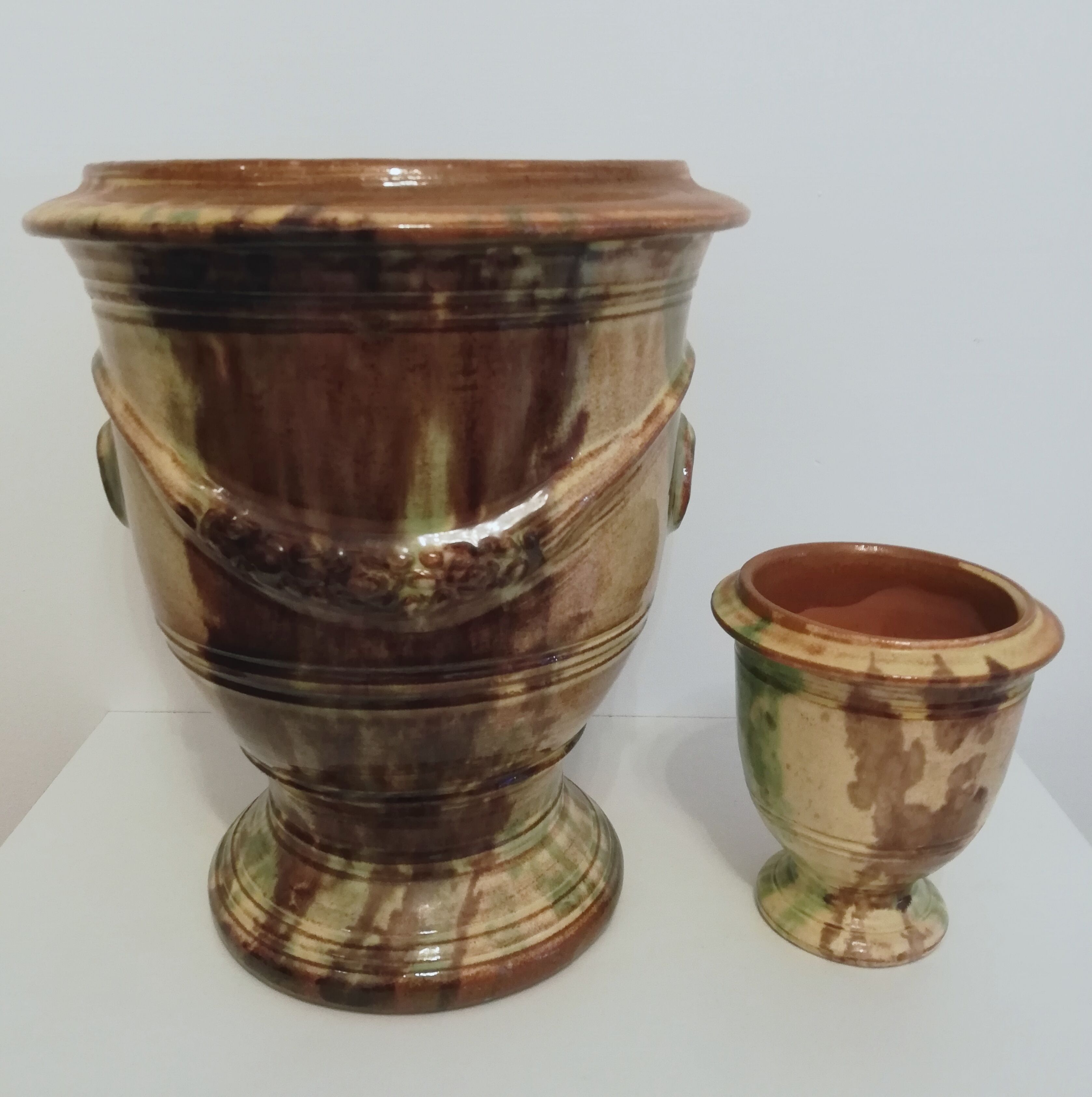 Two Terracotta Boisset planters