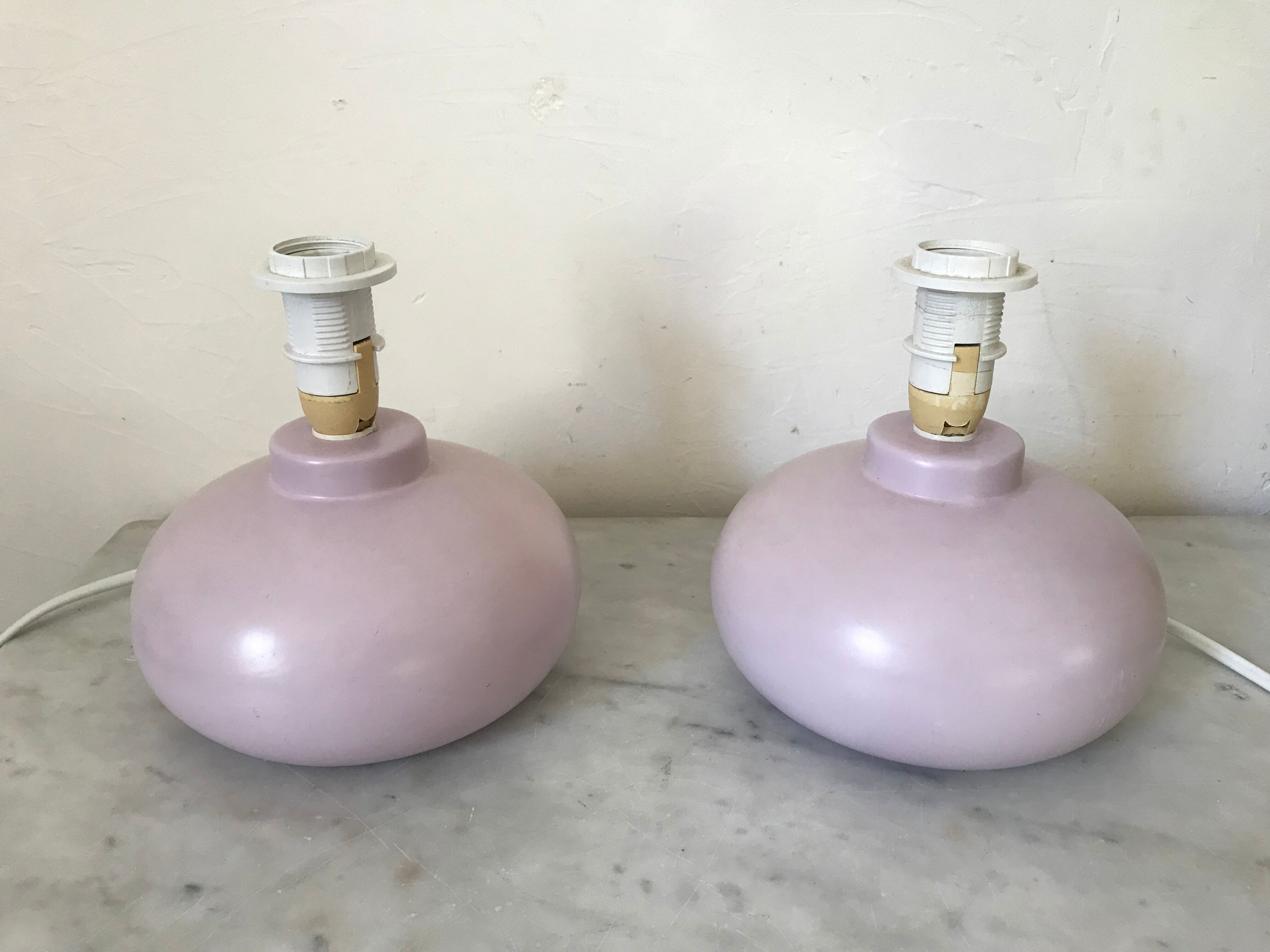 Pair of ceramic bedside lamp feet