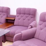 Ensemble de salon vintage bloc de l'Est, Tchécoslovaquie, 1980