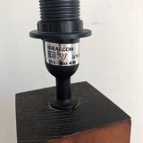 Solid wood lamp base with square design section