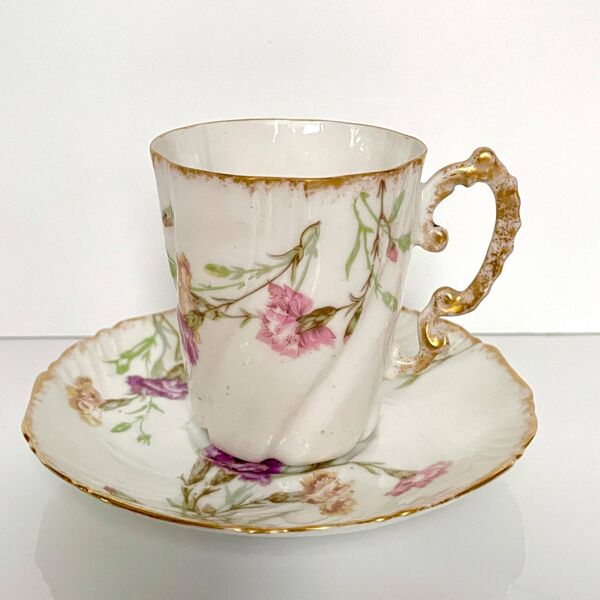 Set de 7 Tasses et Sous-Tasses en Porcelaine   Élégant Décor Floral