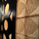 Square wall lamp in red wood and rice paper, prod. Steelline 1980