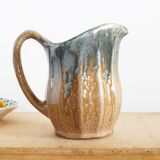 Art Nouveau inspired pitcher in flamed stoneware in the Denbac Rambervillers style