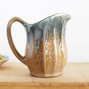 Art Nouveau inspired pitcher in flamed stoneware in the Denbac Rambervillers style