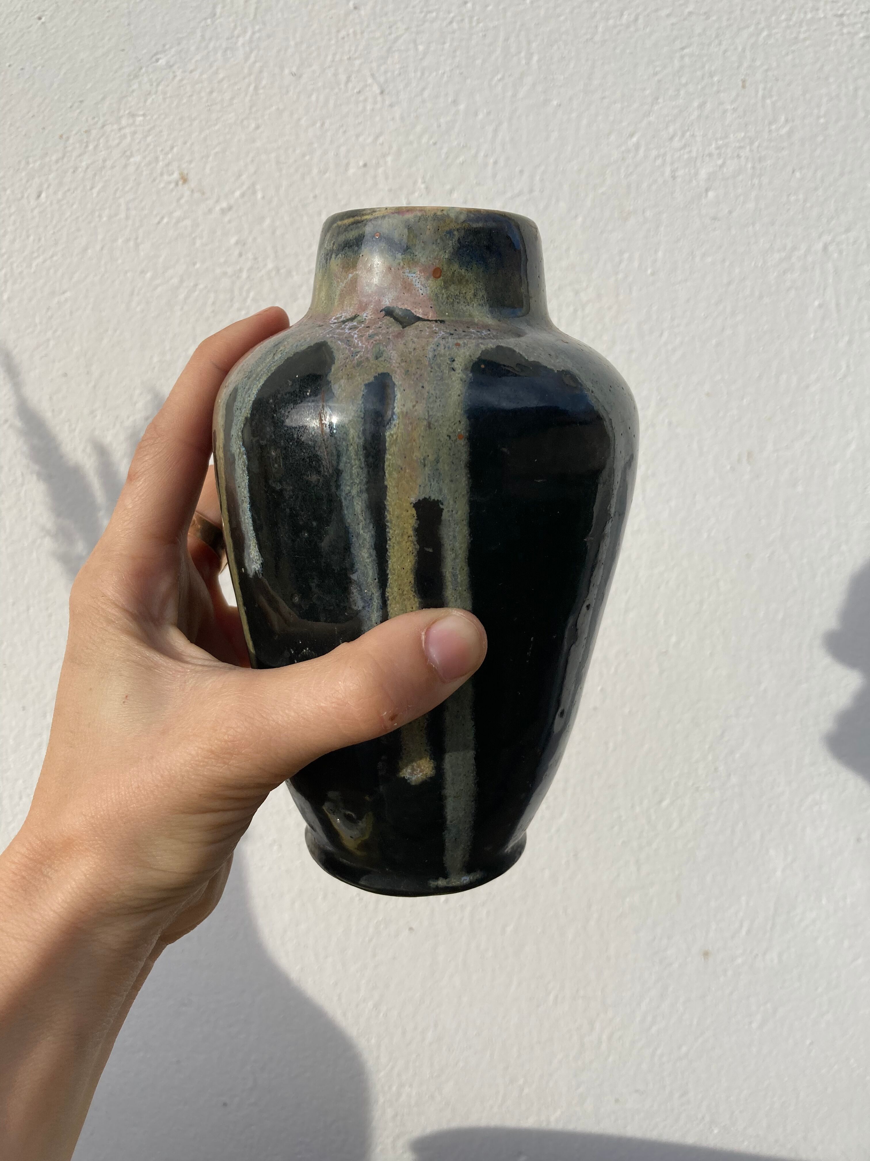 Art Deco stoneware vase signed Jean Pointu, 1920 Saint Amand en Puisaye