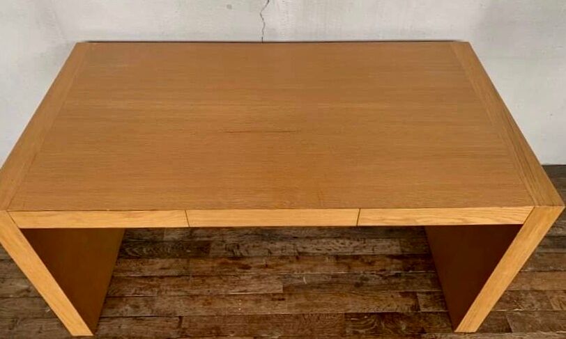 Vintage Modernist design desk with 3 drawers in Light Oak