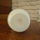 Vase trompette en opaline blanche fleuri vintage