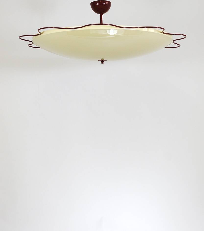 Large flush mount indirect light ceiling fixture from the Filmcasino in Vienna, 1950s.