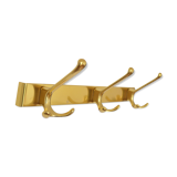 Brass wall-mounted coat rack in Bauhaus style from the 1950s