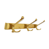 Brass wall-mounted coat rack in Bauhaus style from the 1950s
