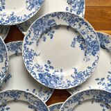 12 small flat plates "Campanule" Saint Amand and Hamage