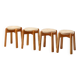 Set of 4 stools in birch and rope from the 1990s.