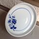 Cup on foot in white ceramic and blue flowers / vintage 50-60 years