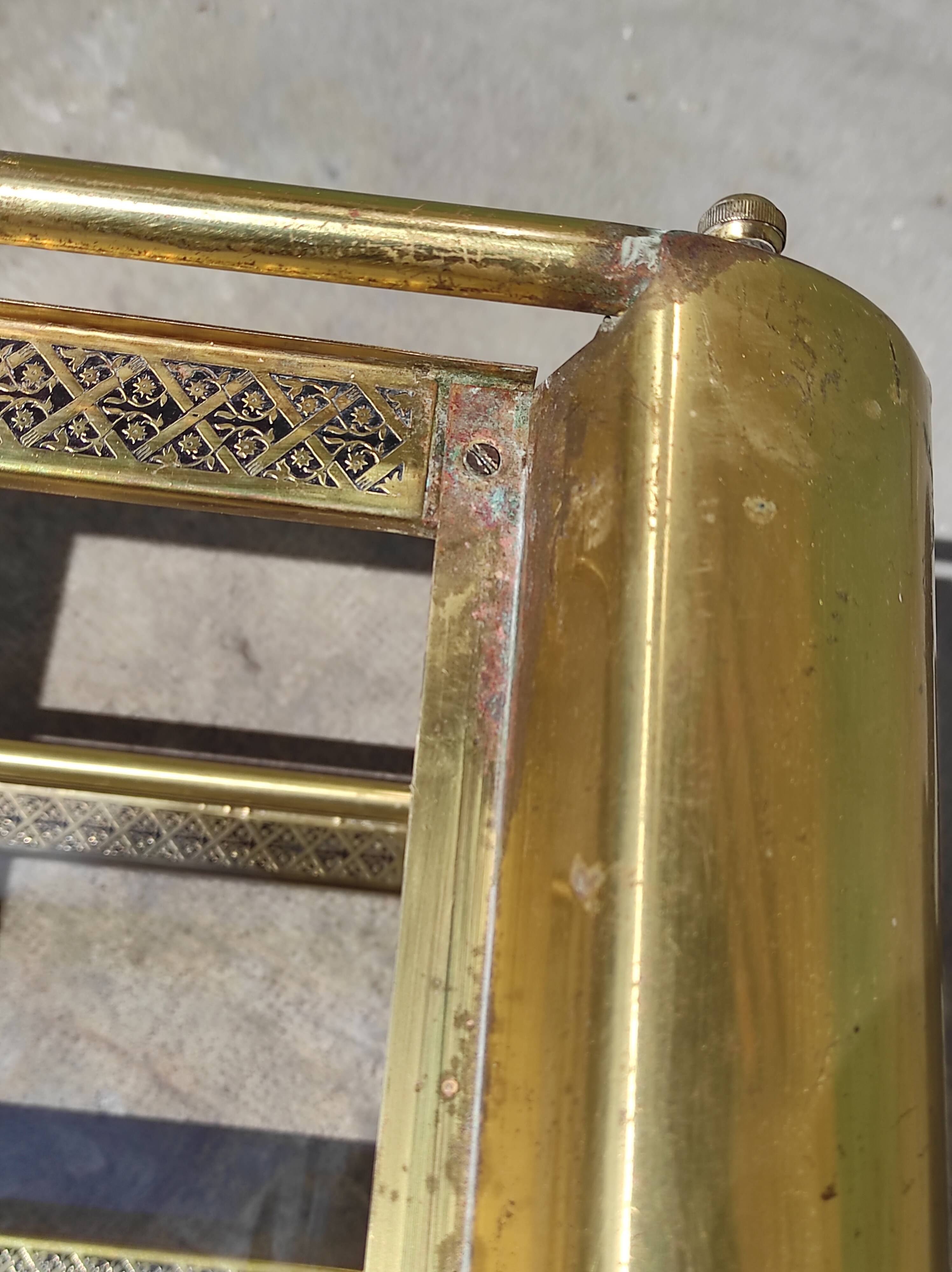 Old rolling coffee table serving vintage brass bar 50s mid-century design