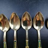 Lot of 6 russian solid silver spoons enamelled