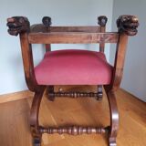 Dagobert curule armchair with chimera heads 19th century