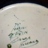 Gouda Holland: large Art Nouveau bowl in painted ceramic