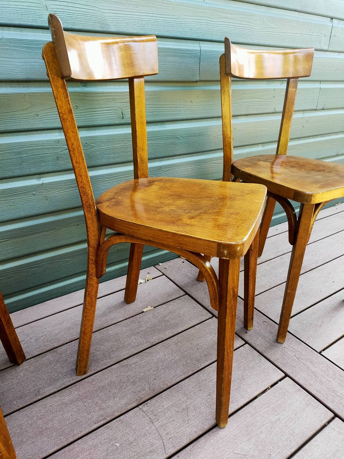 Trio of Baumann bistro chairs