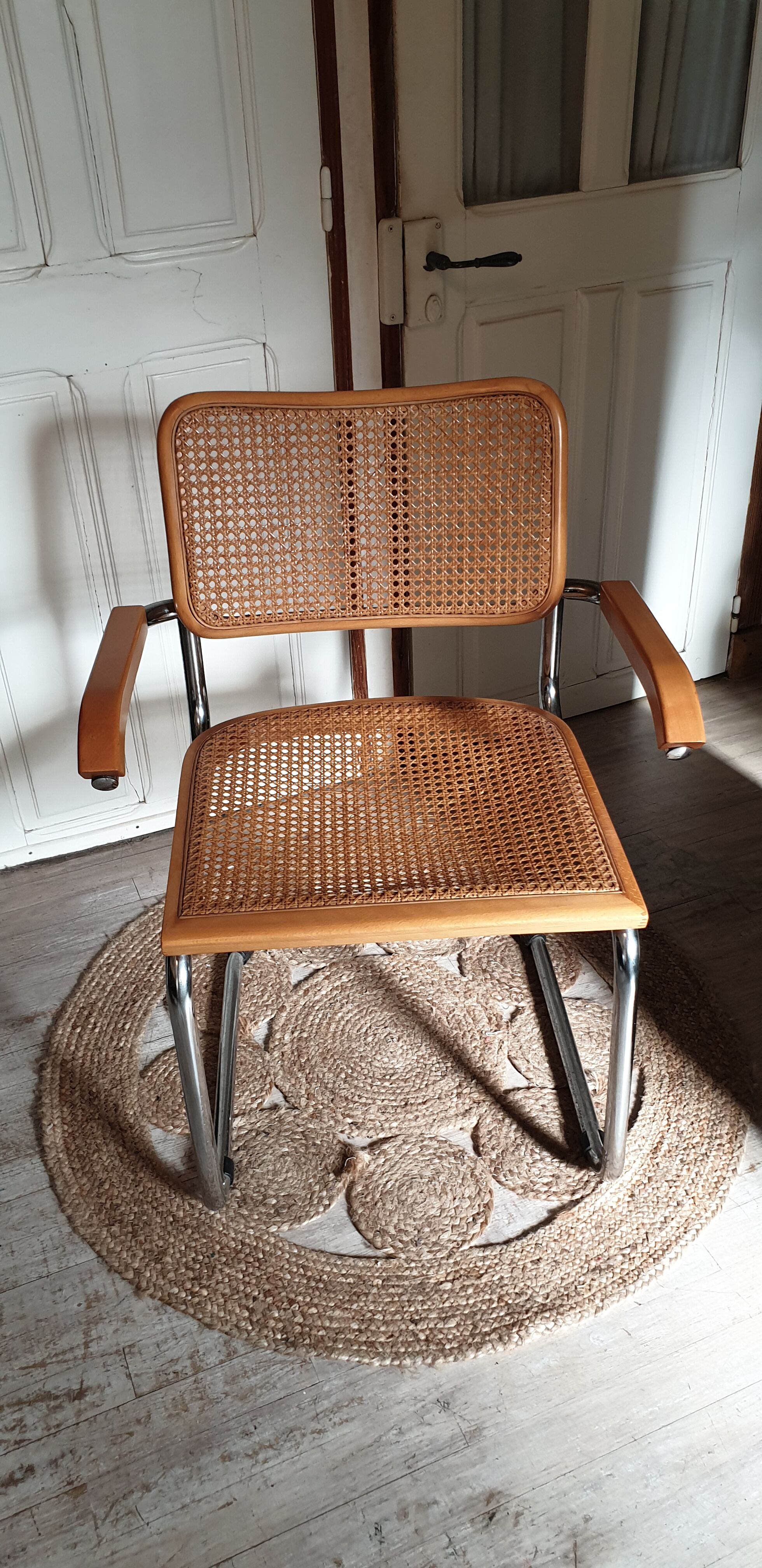 Chrome and cannage armchair Breuer