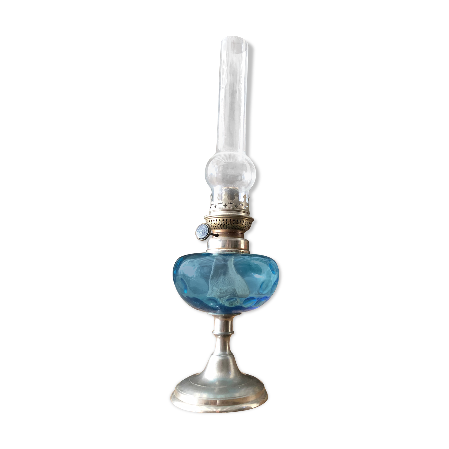 H.s. blue oil lamp, Hugo Schneider