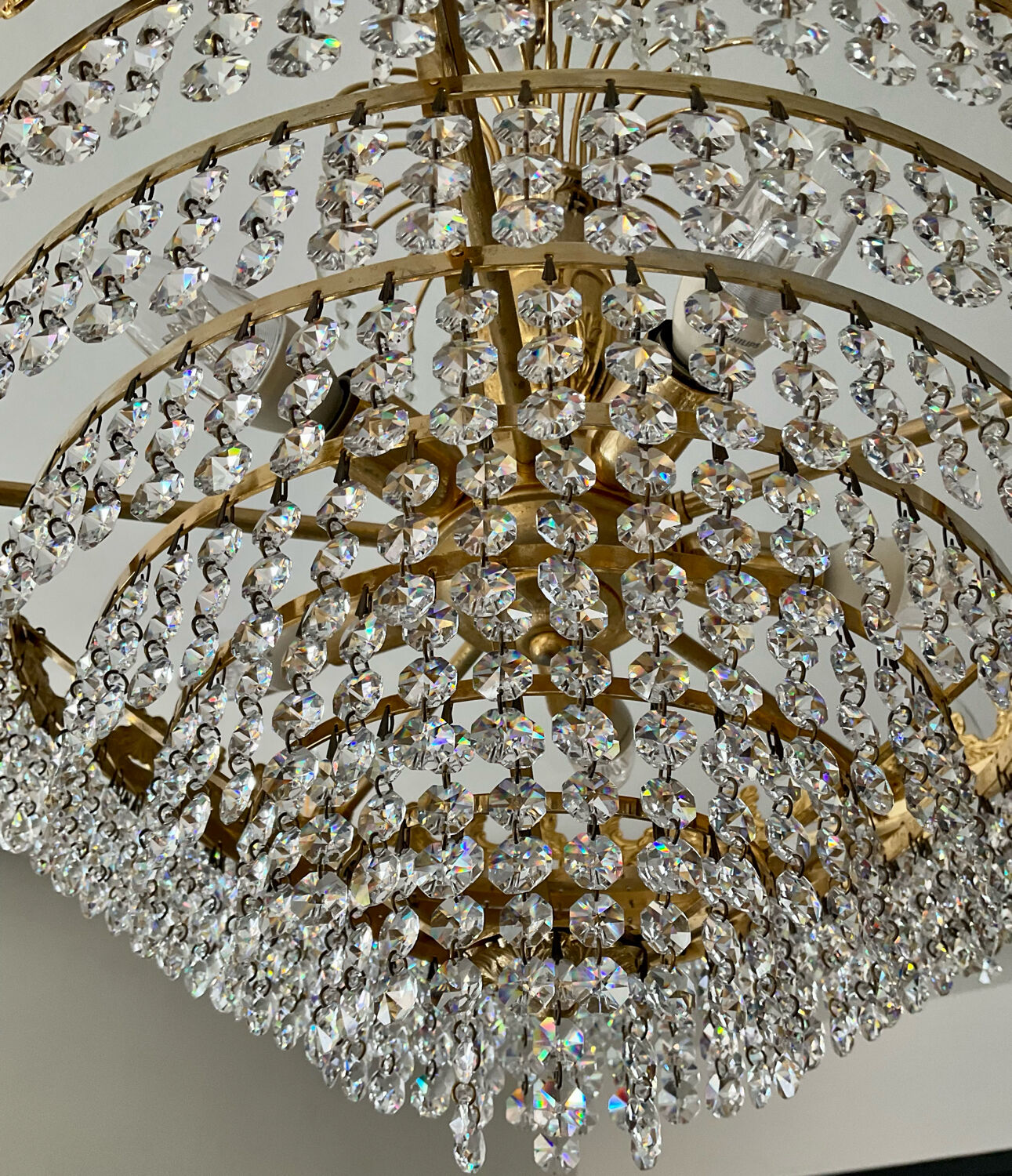 Waterfall chandelier with crystal tassels