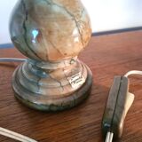Pegasam SL Spain lamp – alabaster base and vintage engraved glass