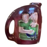 Ceramic pitcher, freemasonry, rene boschmans for coceram, ca 1950