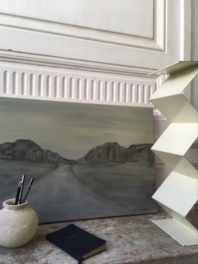 Oil painting on canvas meditative landscape