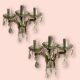 Vintage Crystal and Murano Glass Sconces, 1960s, Set of 2
