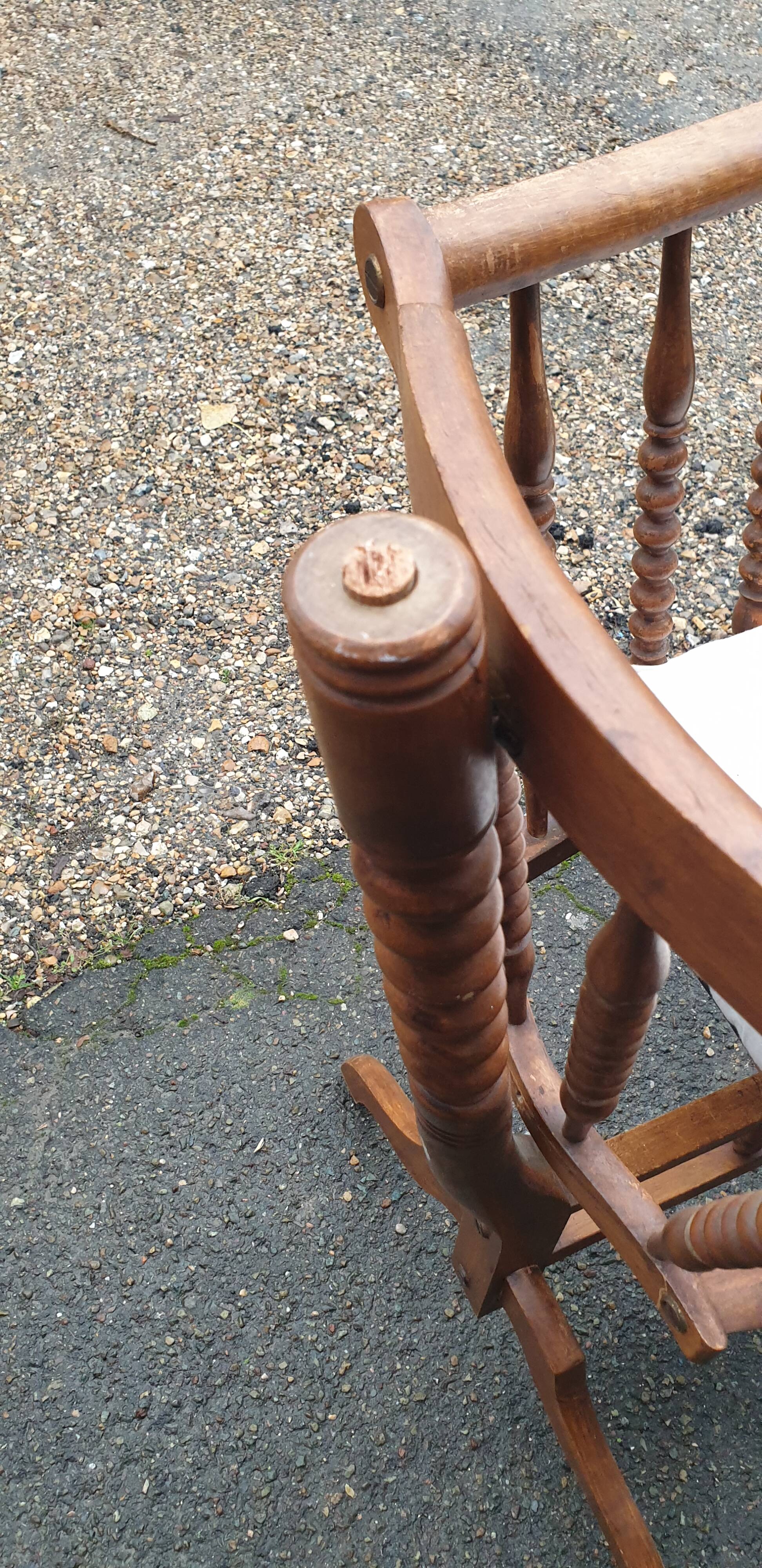 Turned wooden cradle half 20th century