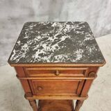 Antique bedside table sideboard with marble 40 x 77 cm