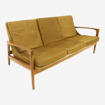 Canapé scandinave en chêne, Johannes Andersen, Trensum, Suède, 1960