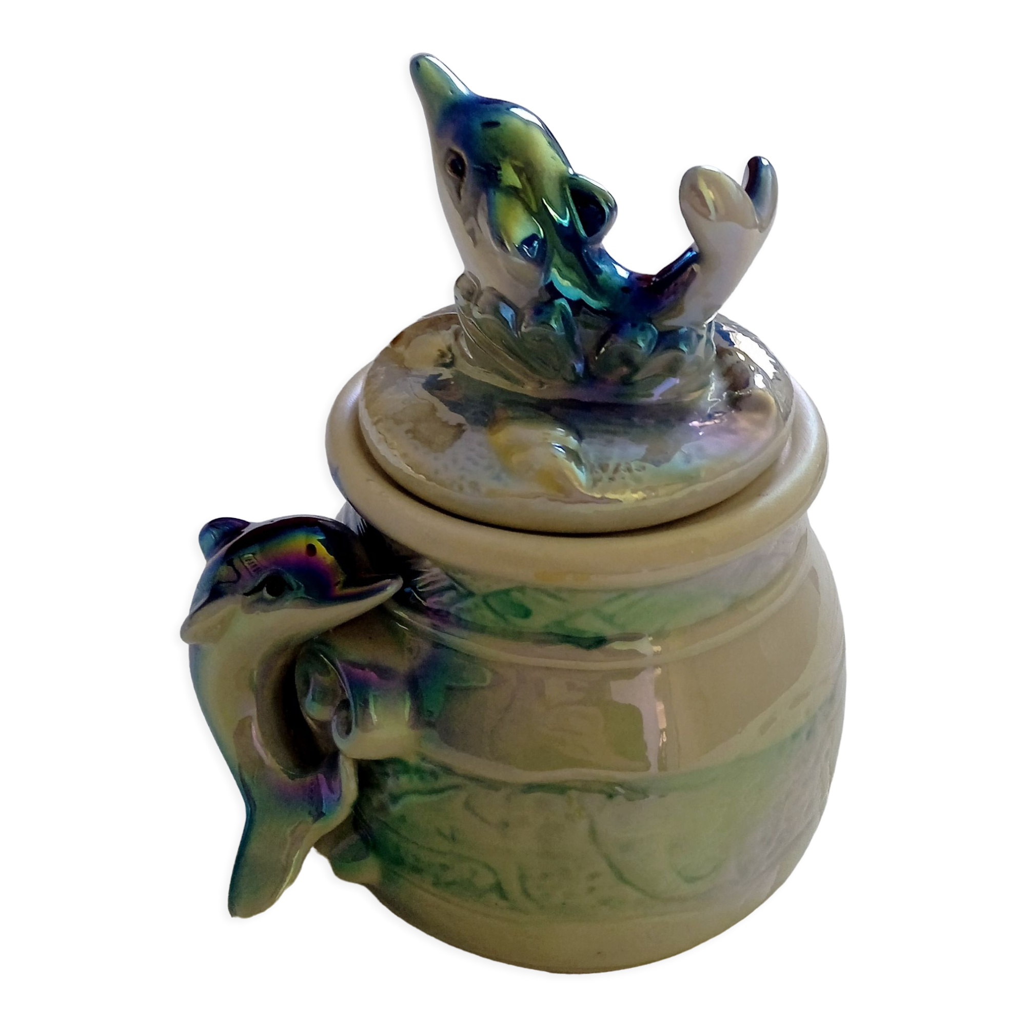 Bathroom porcelain dolphin pearl pot