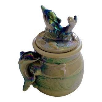 Bathroom porcelain dolphin pearl pot