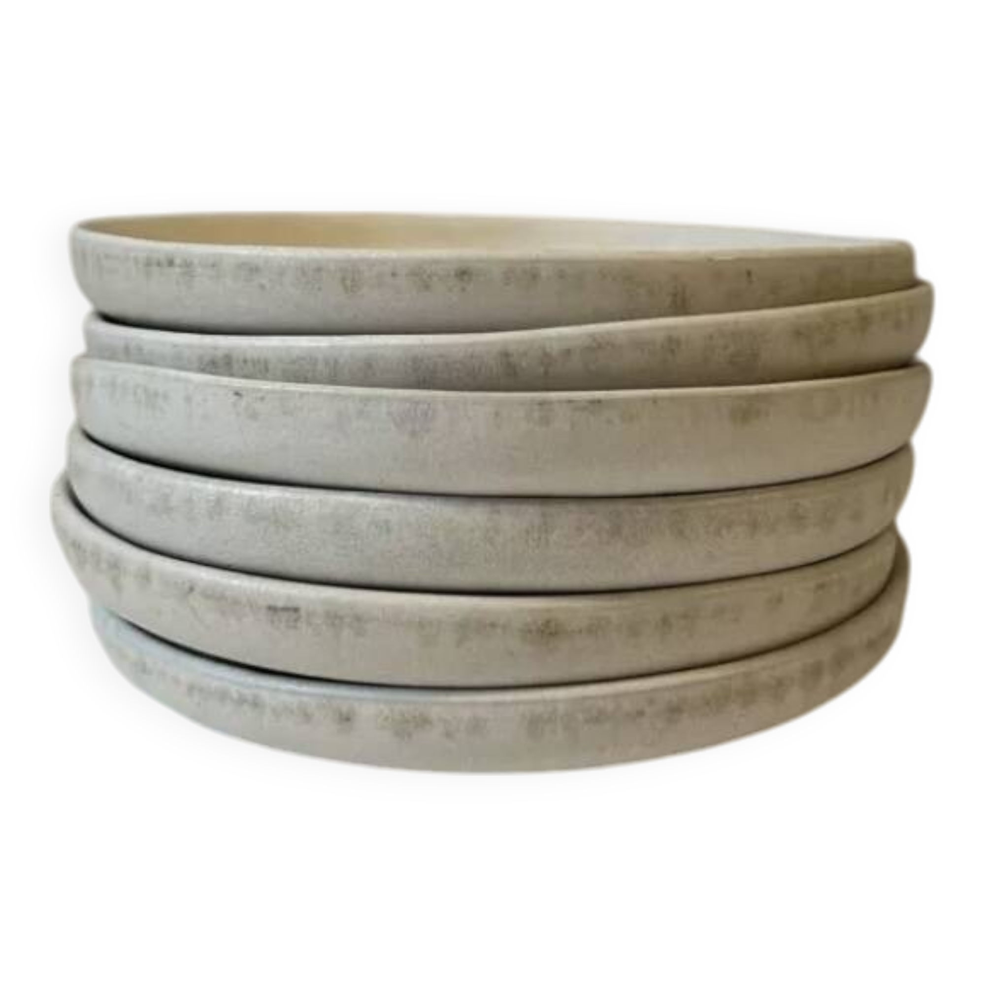 6 Enameled stoneware plates - dessert plates